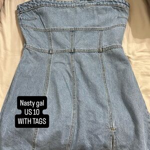 Nasty Gal Light Blue Denim Mini Dress